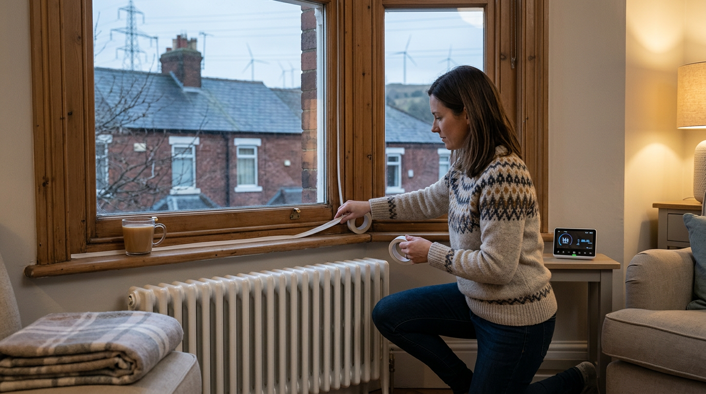 Draught-Proofing Your UK Home in 2026: £180/Year for £40 — illustration