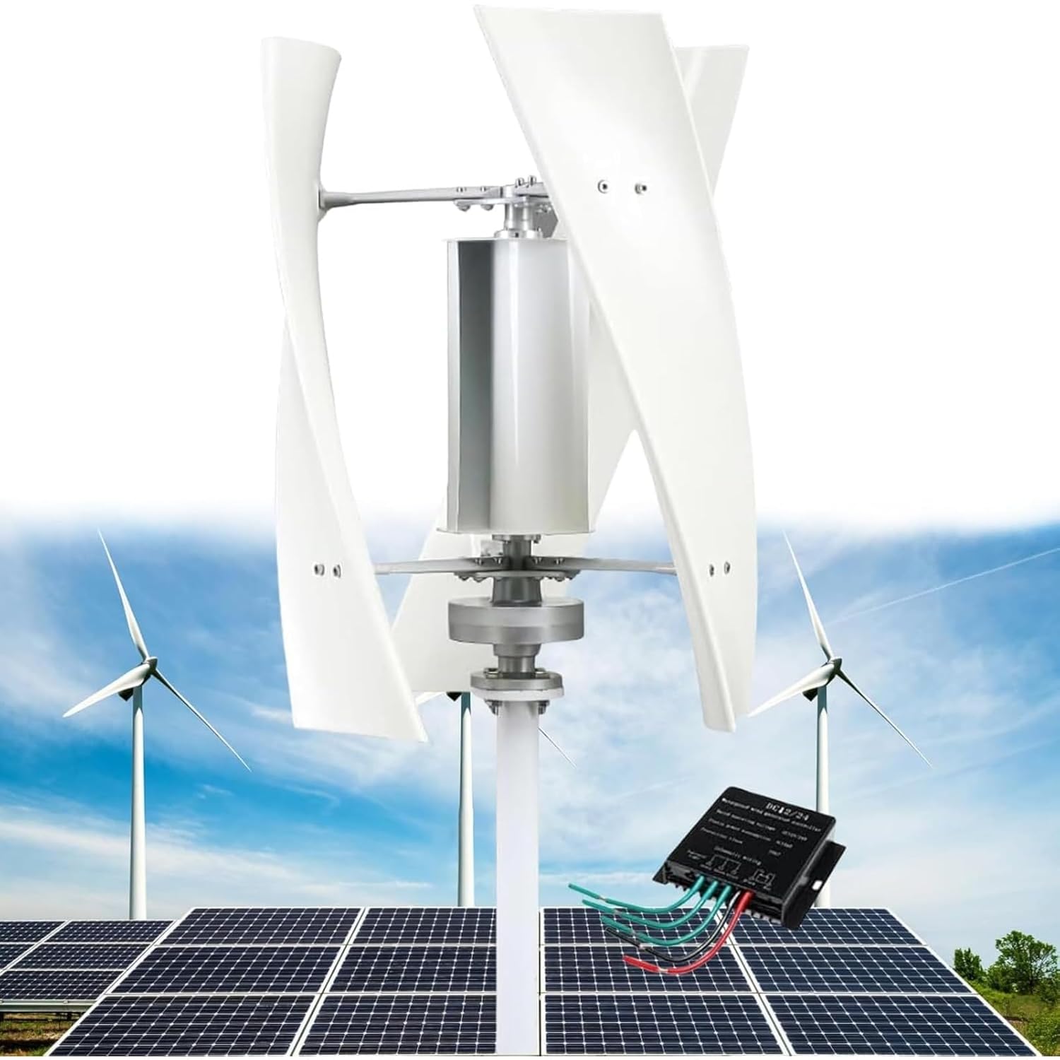 14000W Vertical Wind Turbine Generator Kit with MPPT Controller