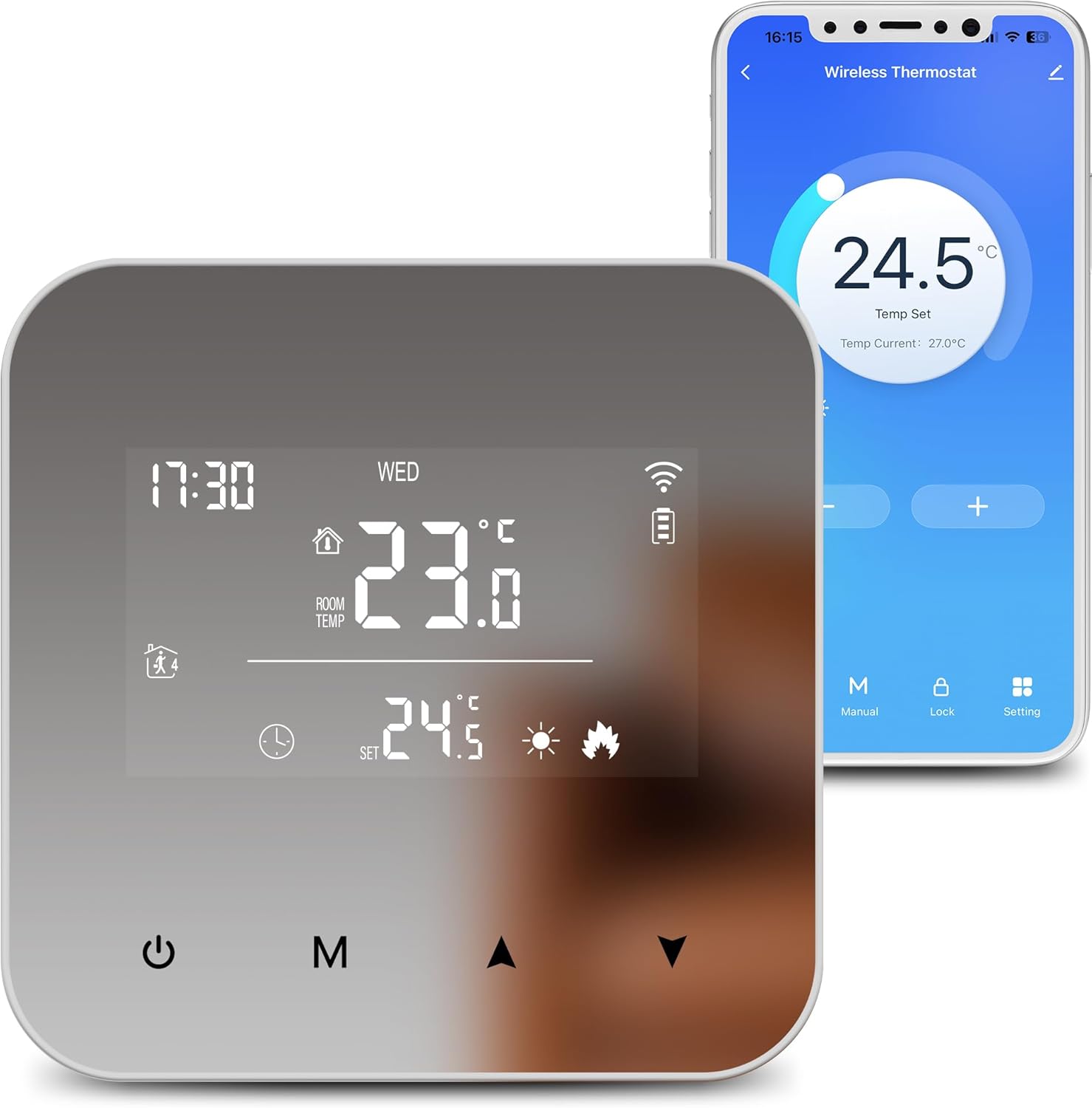 Beok Battery-Powered 2-Wire Smart WiFi Thermostat