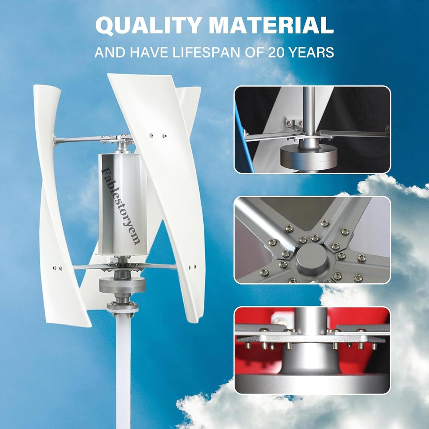 Fablestoryem Vertical Wind Turbine Generator Kit