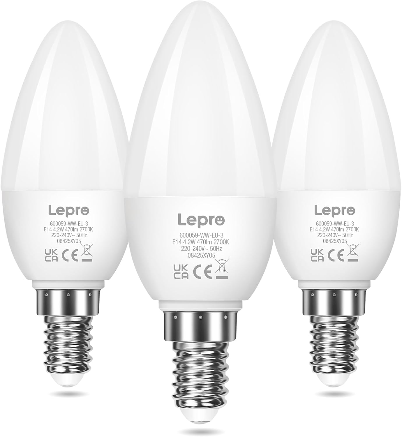 Lepro E14 LED Candle Bulb, Warm White 2700K (3 pack)