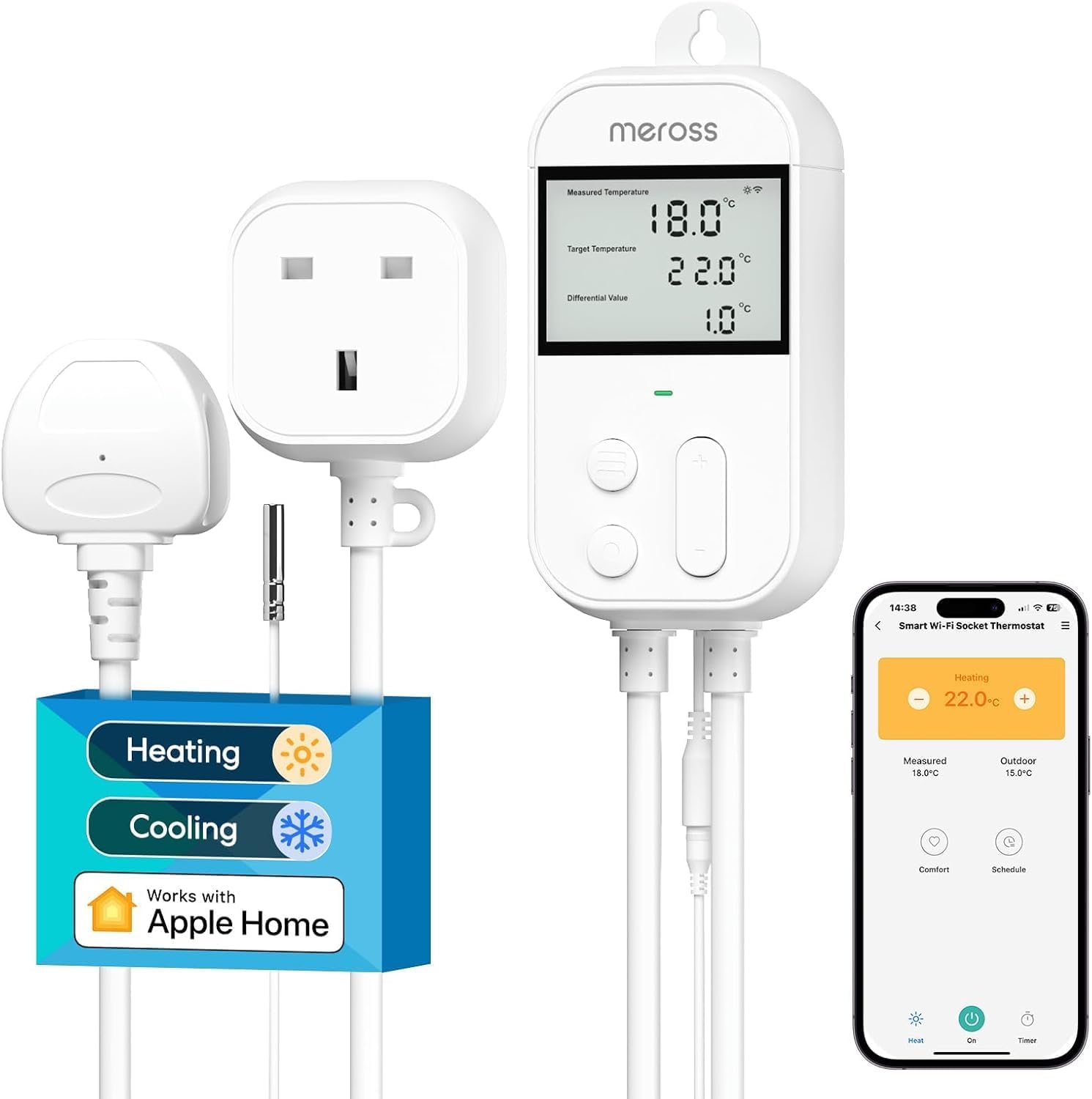 Meross Smart Thermostat Plug Socket
