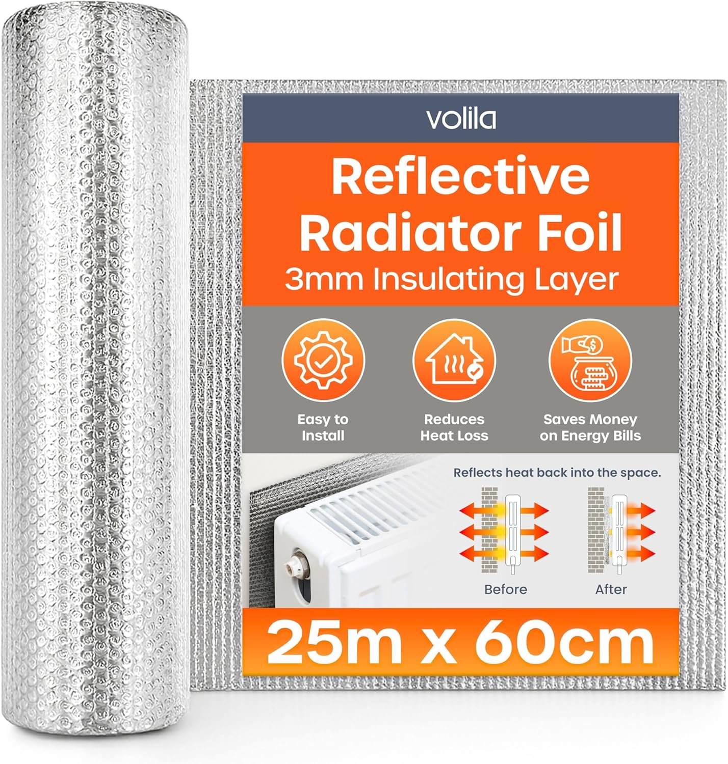 Radiator Foil Reflector Roll (25m x 60cm)