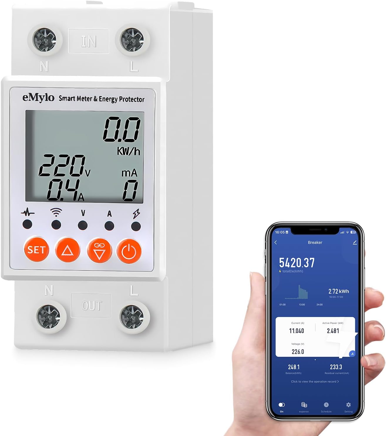 Smart Meter Single-Phase AC 63A 80-400V WiFi Energy Meter
