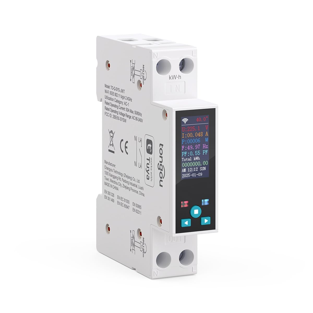 TONGOU DIN Rail Smart Switch with Energy Monitoring