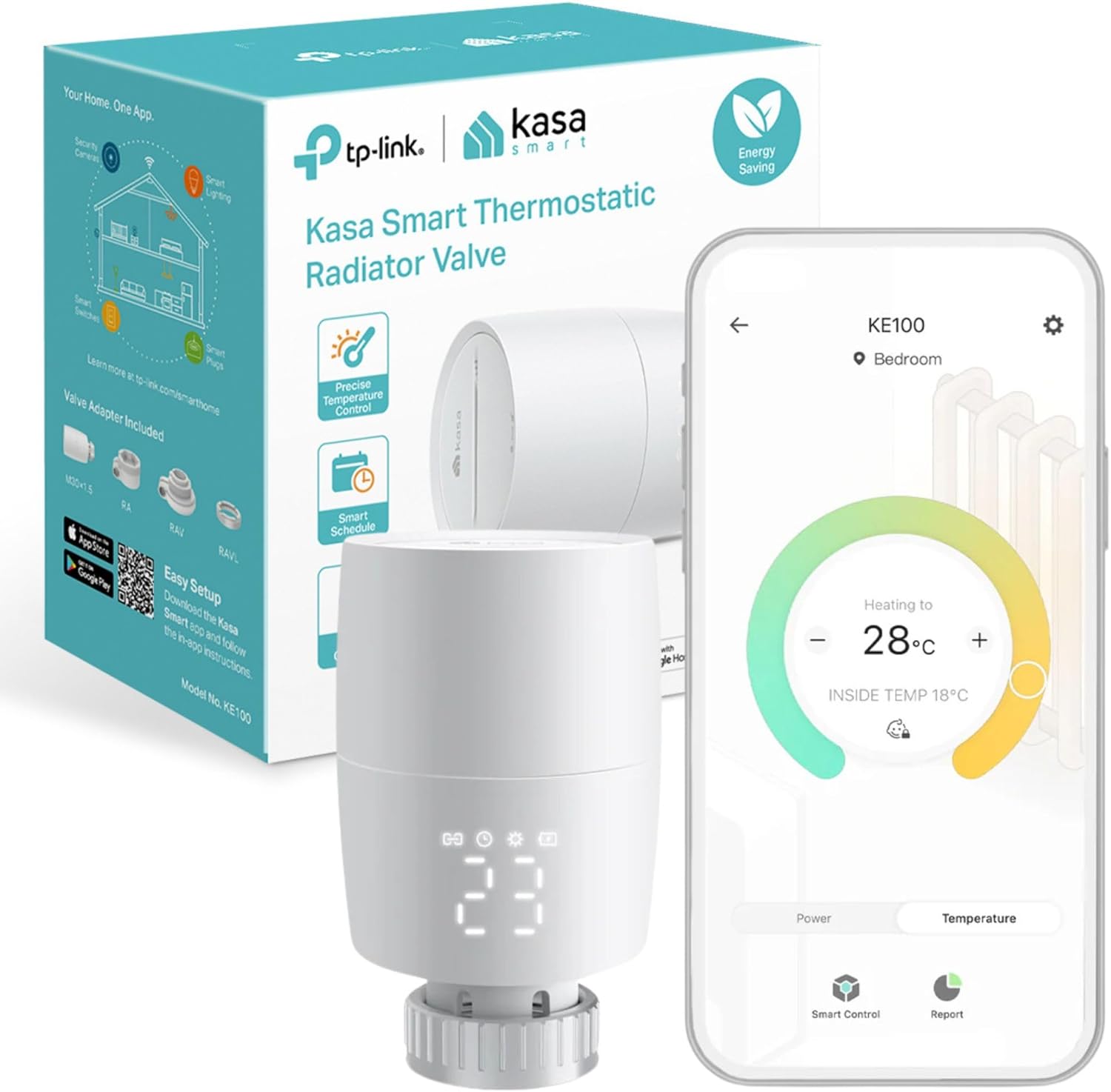 TP-Link Kasa Smart Thermostatic Radiator Valve (KE100)